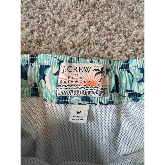 J. CREW FLEX Swimwear; Swim Trunks, Sting Ray Pattern, teal background - Picture 3 of 7